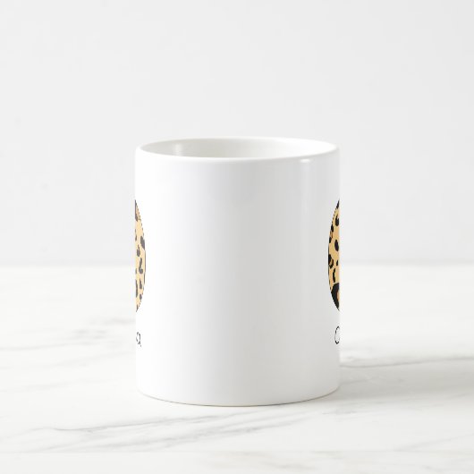 Mug Empreinte de léopard initial ou minuscule et nom (Centre)