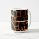 Mug Empreinte de léopard monogramme élégant (Devant droit)