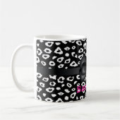 Mug Empreinte de léopard noir blanc avec Bow Personnal (Gauche)
