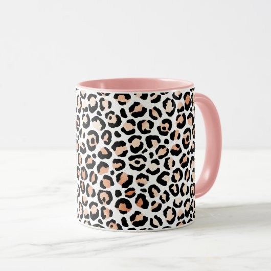 Mug Empreinte de léopard noir blanc Peach         (Devant droit)