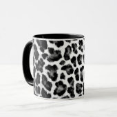 Mug Empreinte de léopard noir et blanc (Devant gauche)