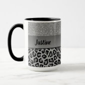 Mug Empreinte de léopard noir et gris exotique (Gauche)