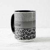 Mug Empreinte de léopard noir et gris exotique (Devant gauche)