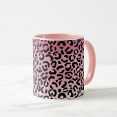 Mug Empreinte de léopard noir rose Ombre (Devant droit)
