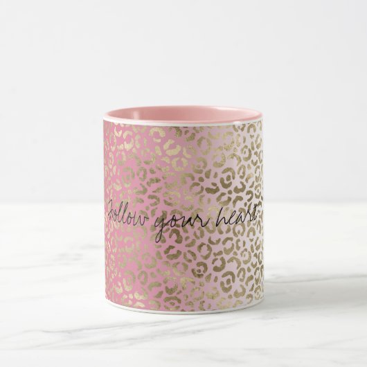 Mug Empreinte de léopard Ombre blanc rose        (Centre)