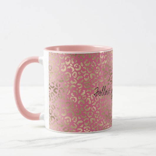 Mug Empreinte de léopard Ombre blanc rose        (Gauche)