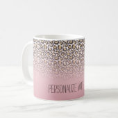 Mug Empreinte de léopard Ombre doré rose personnalisé (Devant gauche)