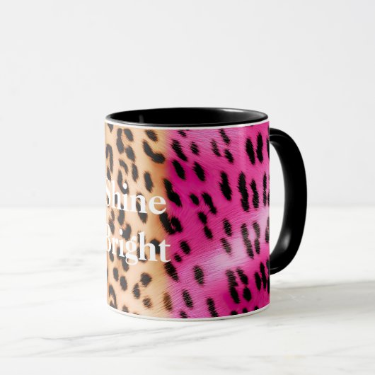 Mug Empreinte de léopard or rose (Devant droit)