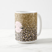 Mug Empreinte de léopard or rose Blush (Devant droit)