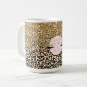 Mug Empreinte de léopard or rose Blush (Devant gauche)