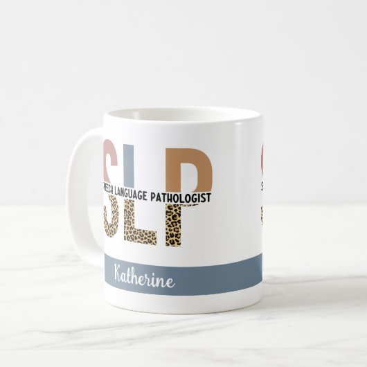 Mug Empreinte de léopard Pathologiste de la parole per (Devant gauche)