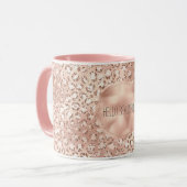 Mug Empreinte de léopard Peach Rose Gold Blush Pink Gl (Devant gauche)