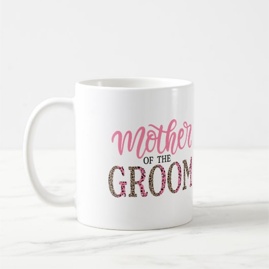 Mug Empreinte de léopard personnalisé Mère de Groom Ca (Gauche)