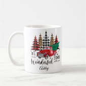 Mug Empreinte de léopard personnalisé plaid sapin de N (Gauche)