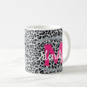 Mug Empreinte de léopard Personnaliser Nom Diamants Ca (Devant droit)