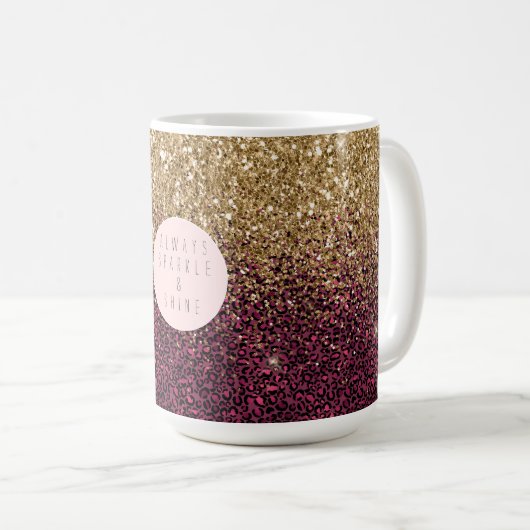 Mug Empreinte de léopard rose Glitz (Devant droit)