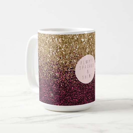 Mug Empreinte de léopard rose Glitz (Devant gauche)