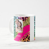 Mug Empreinte de léopard rose multicolore (Devant gauche)