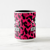 Mug Empreinte de léopard rose Nom de l'entraîneur (Centre)