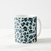 Mug Empreinte de léopard, Spots, Leopard Bleu, Votre N (Devant droit)