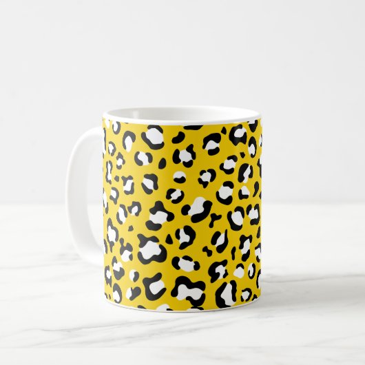 Mug Empreinte de léopard, Spots, Leopard Jaune, Votre (Devant gauche)