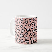 Mug Empreinte de léopard, Spots, Leopard Rose, Votre N (Devant gauche)