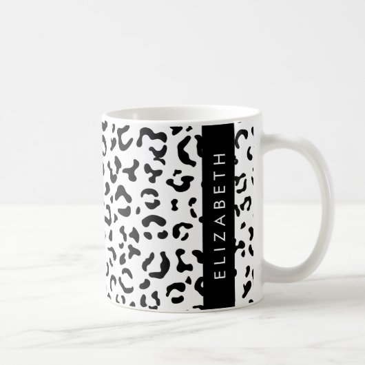 Mug Empreinte de léopard, Spots, Noir Et Blanc, Votre (Droite)