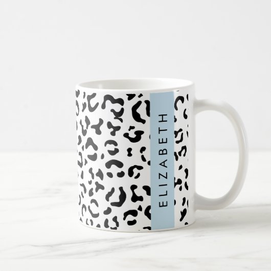 Mug Empreinte de léopard, Spots, Noir Et Blanc, Votre (Droite)