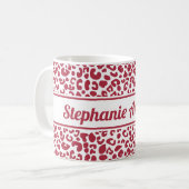 Mug Empreinte de léopard tendance rouge et blanc avec (Devant gauche)
