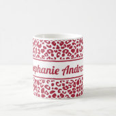 Mug Empreinte de léopard tendance rouge et blanc avec (Centre)