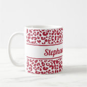 Mug Empreinte de léopard tendance rouge et blanc avec (Gauche)