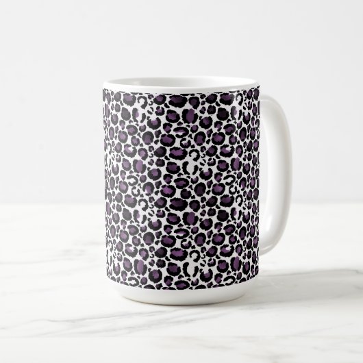 Mug Empreinte de léopard violet noir (Devant droit)