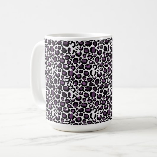 Mug Empreinte de léopard violet noir (Devant gauche)