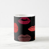 Mug Empreinte de lèvres, baisers rose rouge. (Centre)