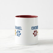 Mug Empreinte de patte 1 de papa de COCKER (Centre)