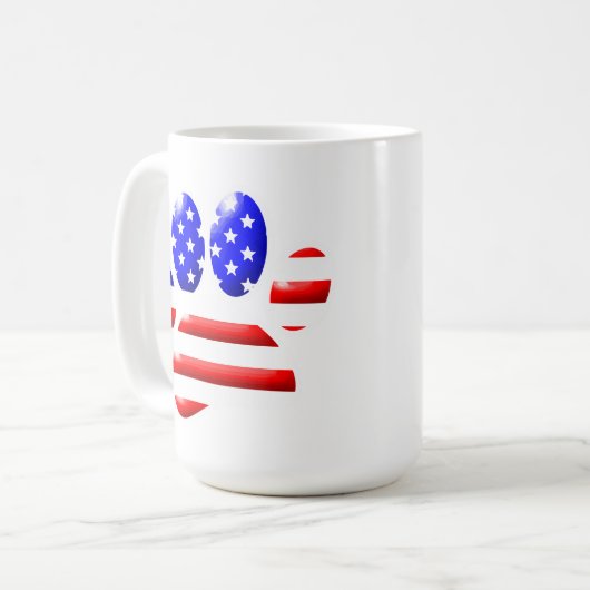 Mug EMPREINTE DE PATTE américain du Drapeau (Devant gauche)