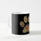 Mug Empreinte de patte avec éclat de léopard doré et n (Devant gauche)
