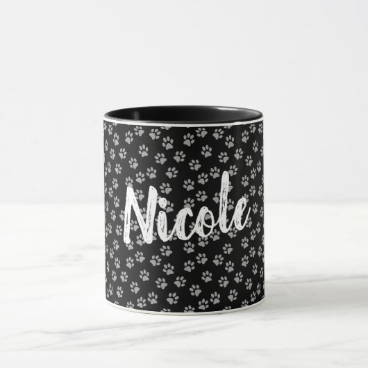 Mug Empreinte de patte avec nom (Centre)