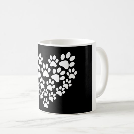 Mug Empreinte de patte blanc mignon (Devant droit)