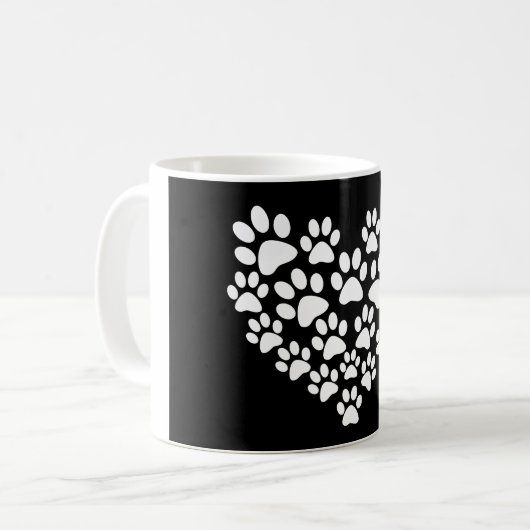 Mug Empreinte de patte blanc mignon (Devant gauche)