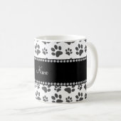 Mug Empreinte de patte blanc nommé personnalisé de (Devant droit)