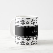 Mug Empreinte de patte blanc nommé personnalisé de (Devant gauche)