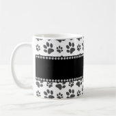 Mug Empreinte de patte blanc nommé personnalisé de (Gauche)