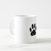 Mug Empreinte de patte Chien Noir Avec Flouris Blanc (Devant gauche)