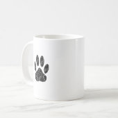 Mug Empreinte de patte Chien Noir Avec Flouris Blanc (Devant gauche)