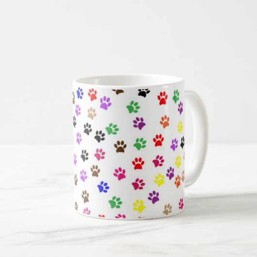 Mug Empreinte de patte coloré (Devant droit)