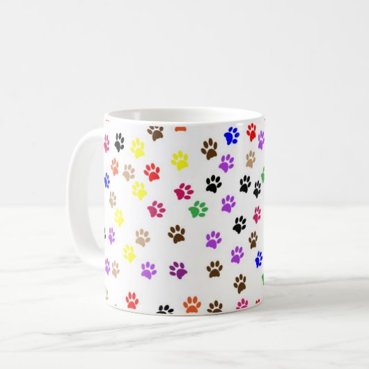 Mug Empreinte de patte coloré (Devant gauche)