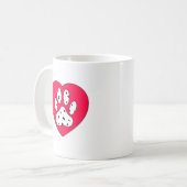 Mug Empreinte de patte dalmate dans le coeur rouge (Devant gauche)