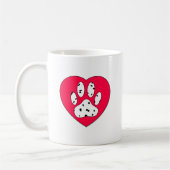 Mug Empreinte de patte dalmate dans le coeur rouge (Gauche)