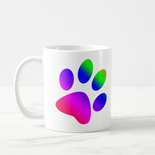 Mug Empreinte de patte d'animal arc-en-ciel (Gauche)